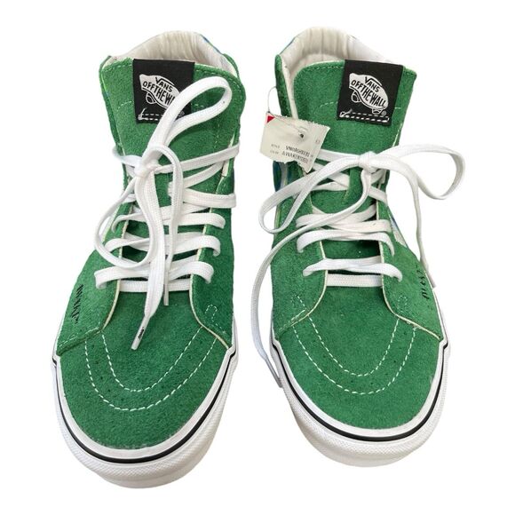 VANS SK8-HI AWAKE NY GREEN‎ SUEDE WHITE BLUE RED CHECKERBOARD SKATE sz 10 - Picture 8 of 8